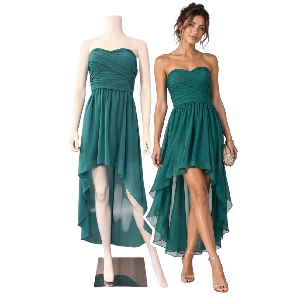 Delia's Y2K Teal Strapless Bi-Level Dress Size Medium Juniors Fairycore Goddess
